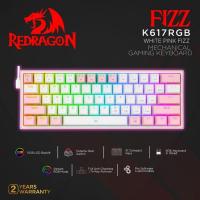 ราคา REDRAGON Redagon Mechanical Gaming Keyboard 60% WHITE PINK FIZZ - K617RGB (49857036435)