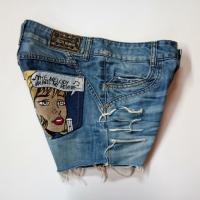 ราคา กางเกงยีนส์ i2n jeans เอว29" ปักกระเป๋าหลังวินเทจ แบรนด์เกาหลี ขาสั้น มือ2 สภาพดี สวยๆ ของแท้ งานคัด (15089610783)