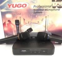 ราคา โมค์ลอยคู่YUGO รุ่น YG-668 โมค์โครโฟนไร้สาย-รับคลื่นสัญญาณได้ชัด-จับถนัดมือ-ไม่มีคลื่นสัยญาณรบกวน-ตัวไมค์ใช้ถ่านAA****** (2662927874)