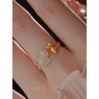 ราคา แหวนเงินแท้ เกรด s925 รูปกระต่ายปีเบญมิ่ง ประดับหยก สีขาว สามารถปรับได้ ระดับไฮเอนด์ (25260381013)