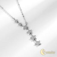 ราคา สร้อยคอ เงินแท้ s925 พร้อมจี้ยาว ลายดาว (11318561486)