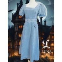 ราคา เดรสยีนส์ คอเหลี่ยม เข็มขัด Luna (25550049359)