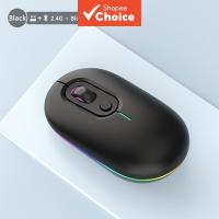 ราคา เมาส์ไร้สายสําหรับแล็ปท็อปพีซี เมาส์เกมมิ่งตามหลักสรีรศาสตร์แบบมีไฟ RGB แบบชาร์จได้ บลูทูธ ไร้สาย คอมพิวเตอร์ เงียบ พร้อมไฟพื้นหลัง LED (50557950175)
