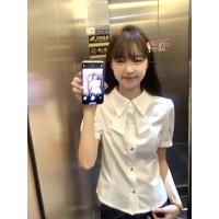 ราคา เสื้อเชิ้ตแขนสั้นสีขาวสไตล์วิทยาลัยเกาหลี ออกแบบทันสมัยสำหรับผู้หญิง (27840484936)