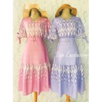 ราคา Dress ชุดเดรส เดรสลายผ้าไทย ชุดไปงาน ชุดไปเที่ยว เดรสแขนตุ๊กตา เดรสยาวลายผ้าไทย (5983383307)