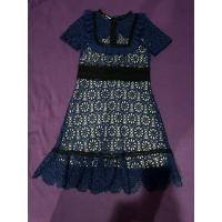 ราคา เดรสลูกไม้สีน้ำเงินงานป้ายM (22286895701)