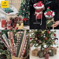 ราคา กระดาษห่อลายการ์ตูน กระดาษฟราวด์ห่อช่อดอกไม้ ห่อของขวัญ กระดาษคราฟท์ ต้นคริสมาส/กวาง/หิมะ ลวดลาย Christmas gift (28820257520)