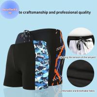 ราคา DOUSUN กางเกงว่ายน้ําชาย Anti-Embarrasment ผู้ใหญ่ขนาดใหญ่ Qui-Drying Boxer Shorts Spa Beach กางเกงว่ายน้ําหลวม TH (46957298995)