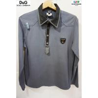 ราคา D&G Dolce & Gabbana แท้ เสื้อยืดโปโลแขนยาวสีเทาสปอต (1631238526)