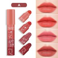 ราคา ชุดลิปสติกสี่ส่วนเครื่องสําอางกํามะหยี่เคลือบการ์ตูนน่ารักเคลือบลิปสติกมินิลิปสติกปากกากรณี (49110585164)