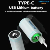 ราคา แบตเตอรี่ชาร์จ Beston ขนาดC 1.5V Lithium 3500mWh ชาร์จด้วย USB Type-c แบตเตอรี่ ถ่านชาร์จ Size C (25570978862)