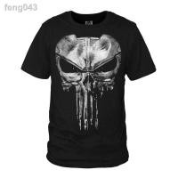 ราคา ┅The Punisher Skull Ghost เสื้อยืดผู้ชาย ฤดูร้อนสีดำแขนสั้น T เสื้อ Tops P Tees Black (49202076595)