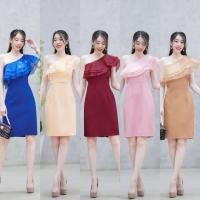 ราคา เดรสเปิดไหล่ ไปงานเลี้ยง งานแต่ง งานหมั้น สีแดง ชมพู น้ำเงิน น้ำตาล สีครีม นางแบบใส่งานจริง ตรงปก พร้อมส่ง (28256740118)