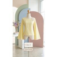 ราคา เสื้อใส่ทำงานออฟฟิศ ทรงระฆัง สีเหลืองพาสเทล ไซต์ S–M มือสองสภาพนางฟ้า (51603147536)