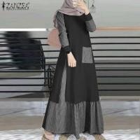 ราคา ▣ ชุดซันเดรสคอกลมสำหรับผู้หญิงมุสลิมผ้าปะพิม (26823682294)