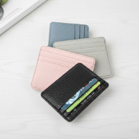 ราคา กระเป๋าใส่บัตรหนัง PU แฟชั่นสําหรับผู้ชายและผู้หญิง แบบบาง (56001117782)