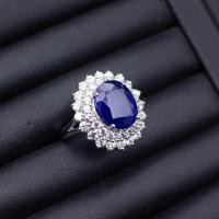 ราคา แหวนพลอยไพลินมาดากัสการ์(BLUE SAPPHIRE)เรือนเงินแท้92.5%ชุบทองคำขาว พลอยสีน้ำเงินกำมะหยี่เนื้อใสบ่าข้างประดับด้วยเพชรCZเ (23545894293)