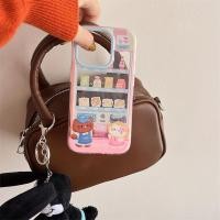 ราคา 2-in-1 เคสโทรศัพท์สําหรับ iPhone 15 14 13 Pro Max สีชมพูเครื่องหยอดเหรียญแมวน่ารักปลอกคุณภาพสูง iPhone สไตล์เกาหลี Y2K สาวเจนนี่ (53506053519)