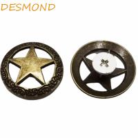ราคา DESMOND Vintage โลหะ Concho, สกรูกลับทรงกลมเปลี่ยนหัวเข็มขัด, กระเป๋าอุปกรณ์เสริมดาว Hollowed Out Rivet Nuts ขนาดเล็ก DIY หนังหัตถกรรม Conchos หมวกตกแต่ง (45260611914)