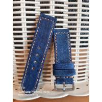 ราคา สายนาฬิกาหนังแท้งานแฮนด์เมด หนังกลับสีน้ำเงิน (9595679247)