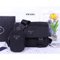 ราคา ❤️Prada Nylon and Saffiano Leather Bag with Strap กระเป๋าสะพายแบบ Crossbody (21911073841)