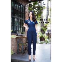 ราคา งานป้าย Nida จั๊มสูทขายาว ผ้ายีนส์ งานปัก (6357300189)