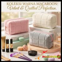 ราคา MM หมอนน่ารัก Make Up กระเป๋า Travel Organizer ความจุขนาดใหญ่กระเป๋าเครื่องสําอางน่ารัก Macaroon สีกํามะหยี่ซิปดินสอกรณีความงามพาสเทล (45303108138)