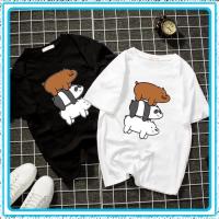 ราคา เสื้อยืดเกาหลีพิมพ์ลายหมี 3 ตัว Bst1001 คอกลม Unisex (54410686591)