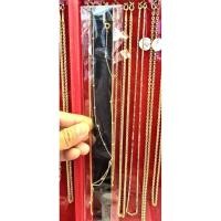 ราคา สร้อยเงินแท้ 925 ชุบทอง ลายเม็ดกลมแทรก (Bead Chain) น้ำหนัก 1.61 กรัม ความยาว 18 นิ้ว (46 ซม.) (41364311426)