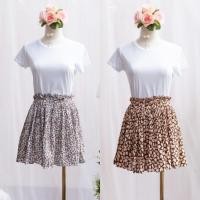 ราคา 3-020 พร้อมส่ง กระโปรง พลีสสั้นลายดอก สไตล์เกาหลี งานนำเข้าเองราคาโรงงาน สินค้าถ่ายจากรูปจริง 100% (3410575921)