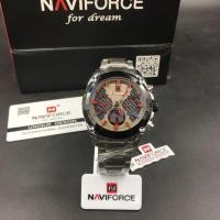 ราคา หรูหราในราคาเบาๆนาฬิกาข้อมือชาย กันน้ำ นาฬิกา naviforce แท้ รุ่นNF9113-SILRED สายแสตนเลส ของแท้100% (843645870)