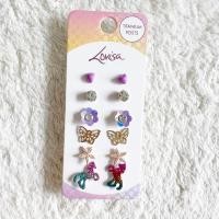 ราคา Lovisa Titanium Post Kids ต่างหูชุด 6 อันแฟชั่น (22643370660)