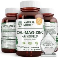 ราคา Nutra Calcium Magnesium Zinc (CalMag Zinc) พร้อม D3 สําหรับ B Strength ช่วยปรับปรุงสุขภาพย่อยอาหาร Gluten and Sugar Essential Mineral Complex (100 นับ) (48961017393)
