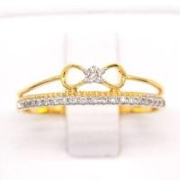 ราคา แหวนโบว์ฝังเม็ดเดียว แหวนเพชร แหวนทองเพชรแท้ ทองแท้ 37.5% (9K) ME773 (22543738643)