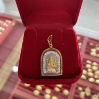 ราคา จี้พระพิฆเนศวร (สำหรับสร้อย 2สลึง-1บาท) พระแท้ เลี่ยมทองคำแท้90% (มีใบรับประกันทอง) (21341703284)