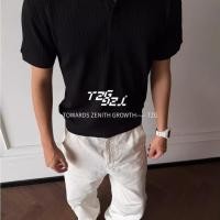 ราคา ใหม่สีขาวฝรั่งเศสย้อนยุคขนาดเล็กบิดเสื้อโปโลแขนสั้นทุกการแข่งขันลําลองปกถักเสื้อยืดเงินเก่าสไตล์ฤดูร้อน (29544902051)