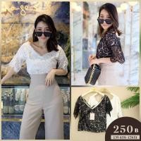 ราคา เสื้อลูกไม้นิ่มๆ​ คอวี​ สีครีม/ดำ​ งานป้าย​ Lawyer (6671515704)