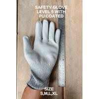 ราคา ถุงมือกันบาด safety glove กันบาดระดับ5 เคลือบ PU size s-xl (22735598941)