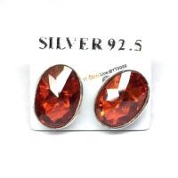 ราคา ต่างหูโกเมน ต่างหูเงินแท้ 92.5% ประดับ พลอยโกเมน (CZ) YTG-3793 (6763153783)