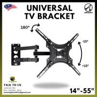 ราคา ขายึด TV Dinding 14–55 นิ้วปรับ Tilt Triple Arm TV Wall Mount Bracket TV Boleh Gerak Dengan Spru (51855842393)