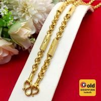 ราคา สร้อยคอทองลายห่วงกลมคั่นปล้องตัดลาย ความยาว 24 นิ้ว น้ำหนักเทียบเท่า 3 บาท ใส่แทนของแท้ได้ ทองชุบ (22287189947)