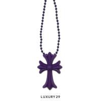ราคา CHROME HEARTS SILICONE CROSS NECKLACE PURPLE (57709964127)