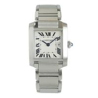 ราคา Cartier Cartier นาฬิกาผู้หญิง Tank Series นาฬิกาควอทซ์สแตนเลสทรงสี่เหลี่ยมสุภาพสตรี W51011Q3 (52961703998)