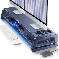 ราคา Vaydeer ขาตั้งจอคู่แบบ All-in-One พร้อมลิ้นชัก 2 ช่อง พอร์ต USB 8 ช่อง และแผ่นชาร์จไร้สาย พร้อมไฟ LED สําหรับจอ 2 จอ และกล่องจัดระเบียบโต๊ะทํางานสําหรับ PC iMac (54710725367)