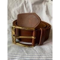 ราคา Polo RL Pony Solid Brass Buckle Belt เข็มขัดหนังแท้โปโลหัวทองเหลืองรูปโลโก้ หนังสีน้ำผึ้งด้านในปั๊มโลโก้ หนังยังใหม่ (26009187370)
