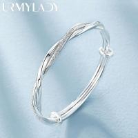 ราคา 925 เงินสเตอร์ลิงเดิมสวยสานสร้อยข้อมือกําไลข้อมือสําหรับผู้หญิงแฟชั่นปาร์ตี้งานแต่งงานหมั้นเครื่องประดับปรับขนาดได้ (27208803700)