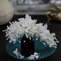 ราคา New Luxury Bridal Wedding Flower Crown Rhinestone Silver Color Crystal Pearl Tiaras Princess Diadema Headpieces Hair Acc (24147568293)