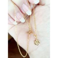 ราคา สร้อยอิตาลีนำเข้าพร้อมจี้ดอกไม้ชุบทองคำ18k (4687238565)
