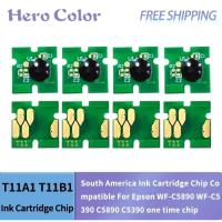 ราคา South America T11A1 T11B1 T11A2 T11A3 T11A4 Ink Cartridge Chip Compatible For Epson WF-C5890 WF-C53 (52756111102)