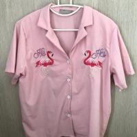 ราคา เสื้อเชิ้ตใส่สบาย ลายนกฟามิงโก้ (1615005449)